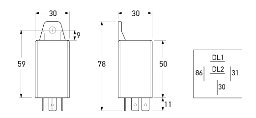 Dual Function HELLA Smart Control Time Delay Relay 5DF 980 818-01 0