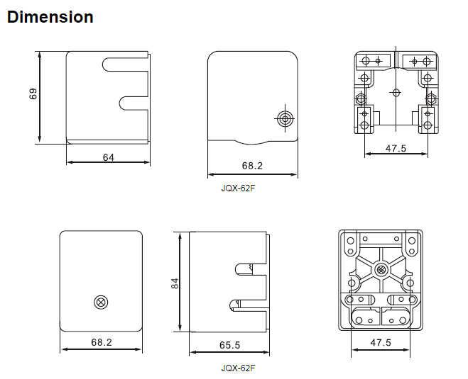 JQX-62F 2Z 100A 250VAC 30VDC Coil Power Vehicle Relay 0