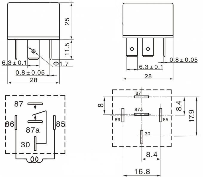 High Amp 12 Volt Car Relay With Two Contacts Braided Wire High Power 9